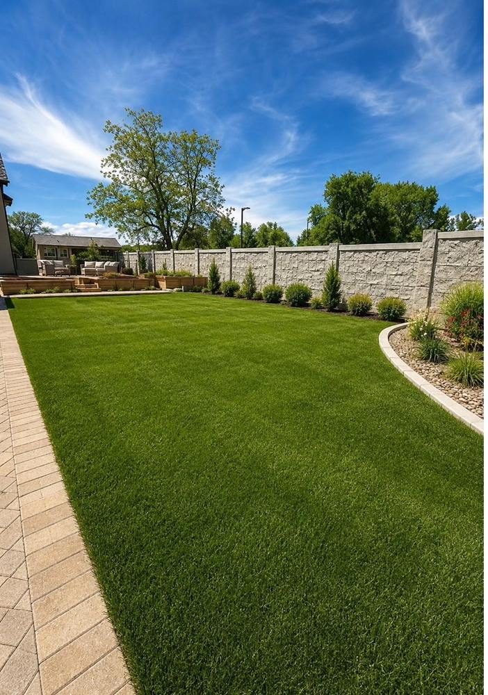 Residential artificial turf lawn, Utah County