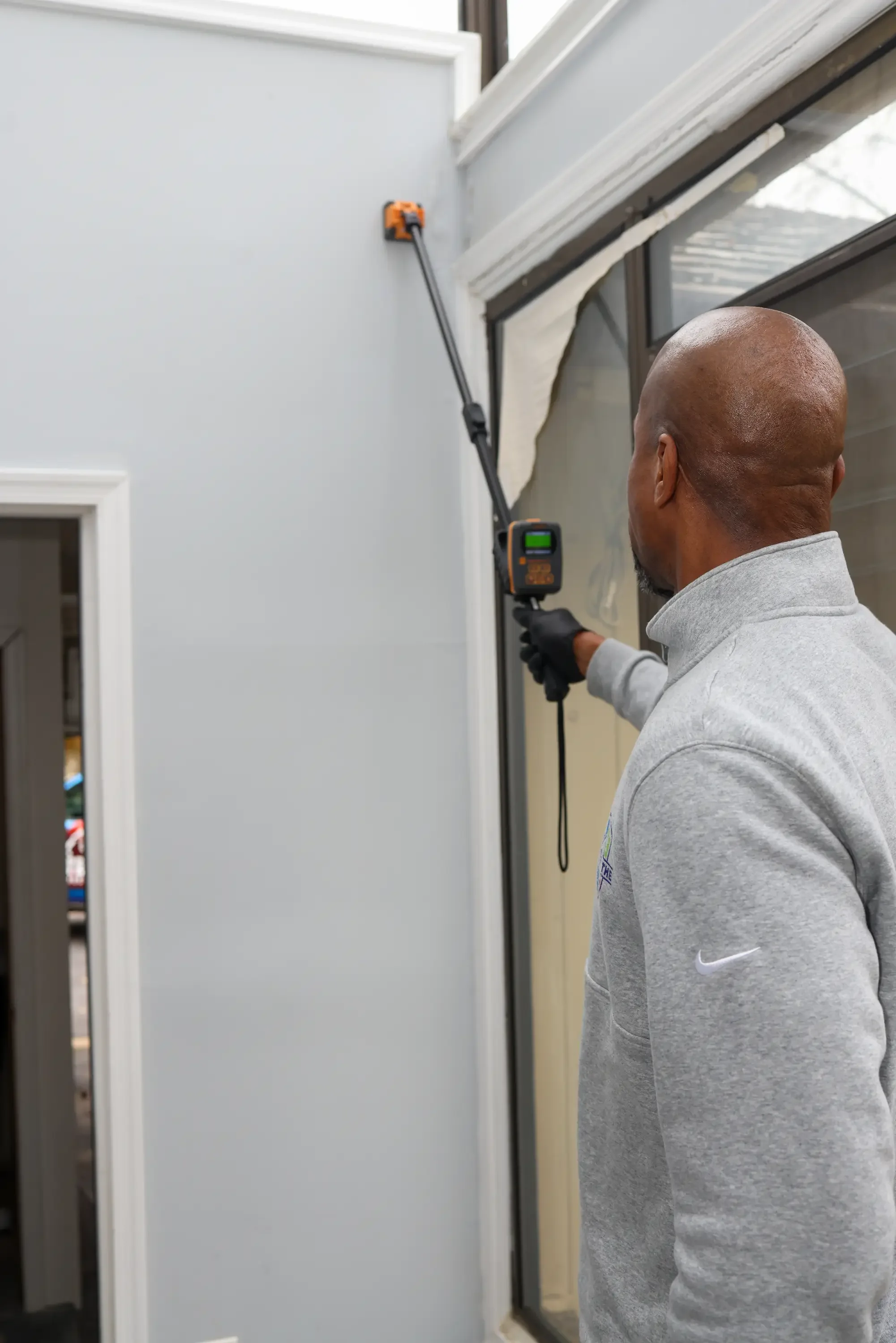 Moisture control and prevention testing being performed