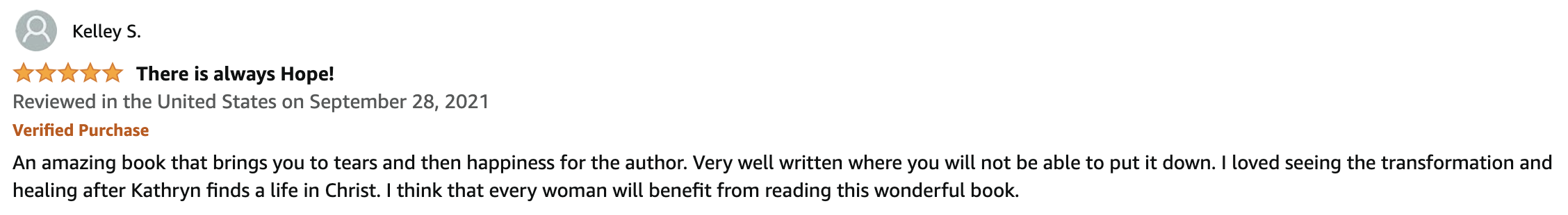 Reader testimonial