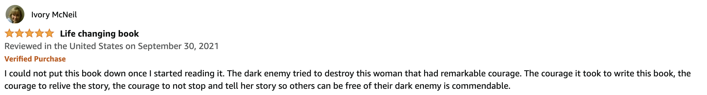 Reader testimonial