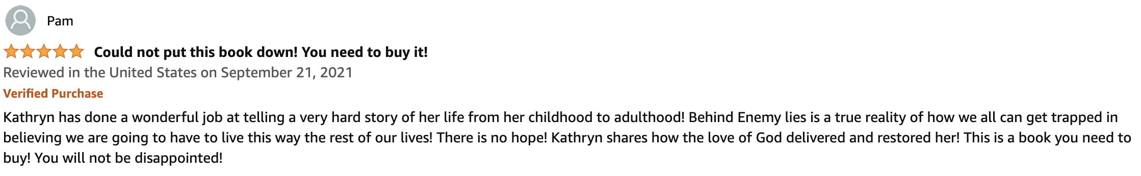 Reader testimonial