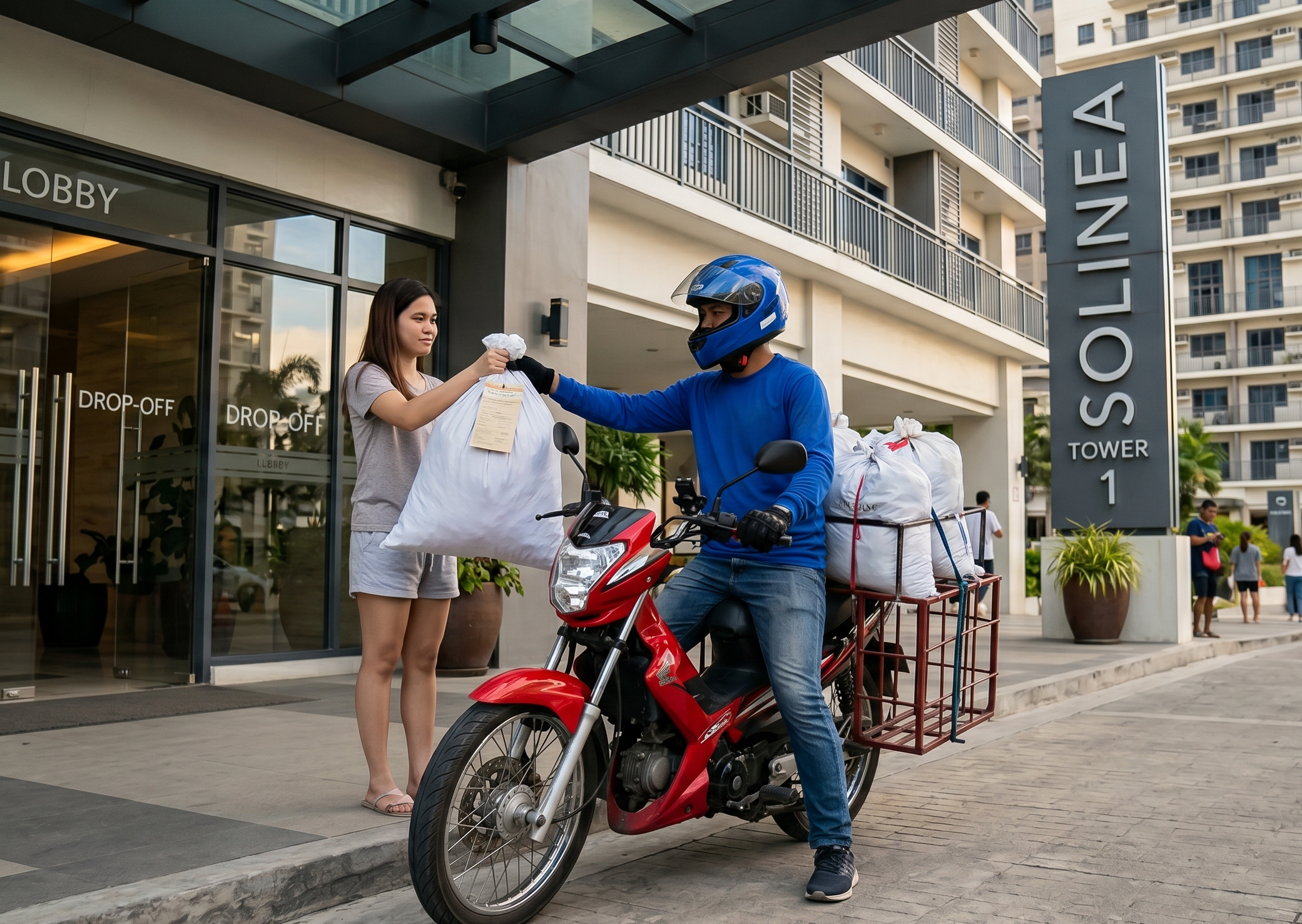 Laundry collection at customer doorstep