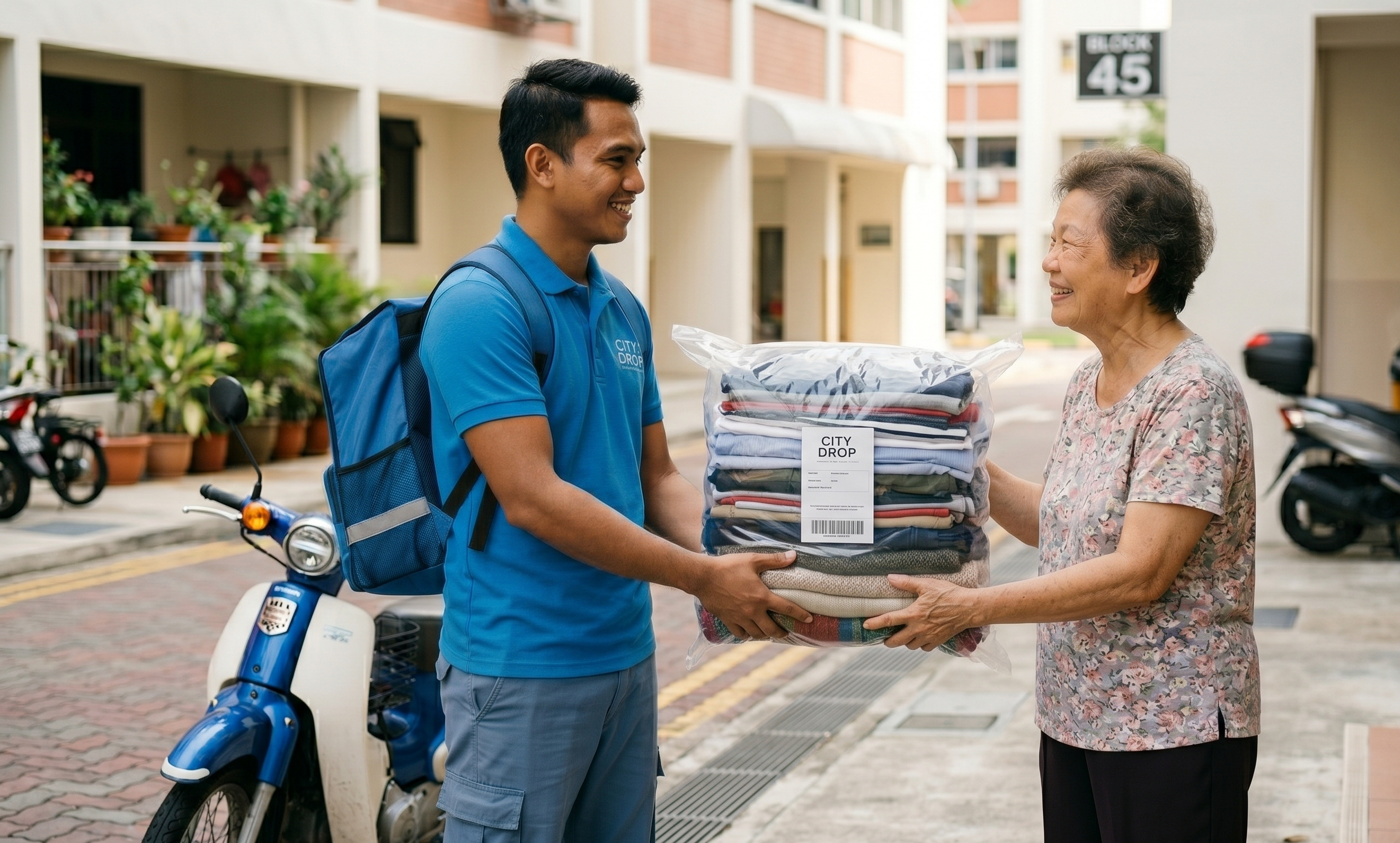 Fresh laundry delivered back to doorstep