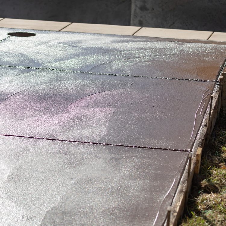Concrete resurfacing still drying