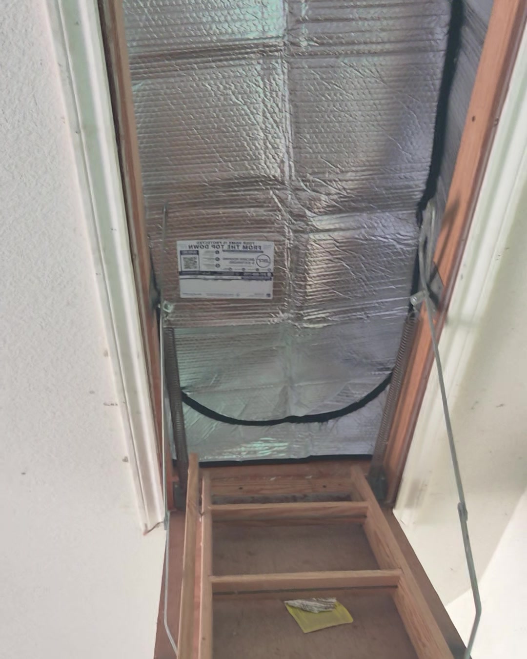 Actual insulated attic access cover installation from Becker’s media library