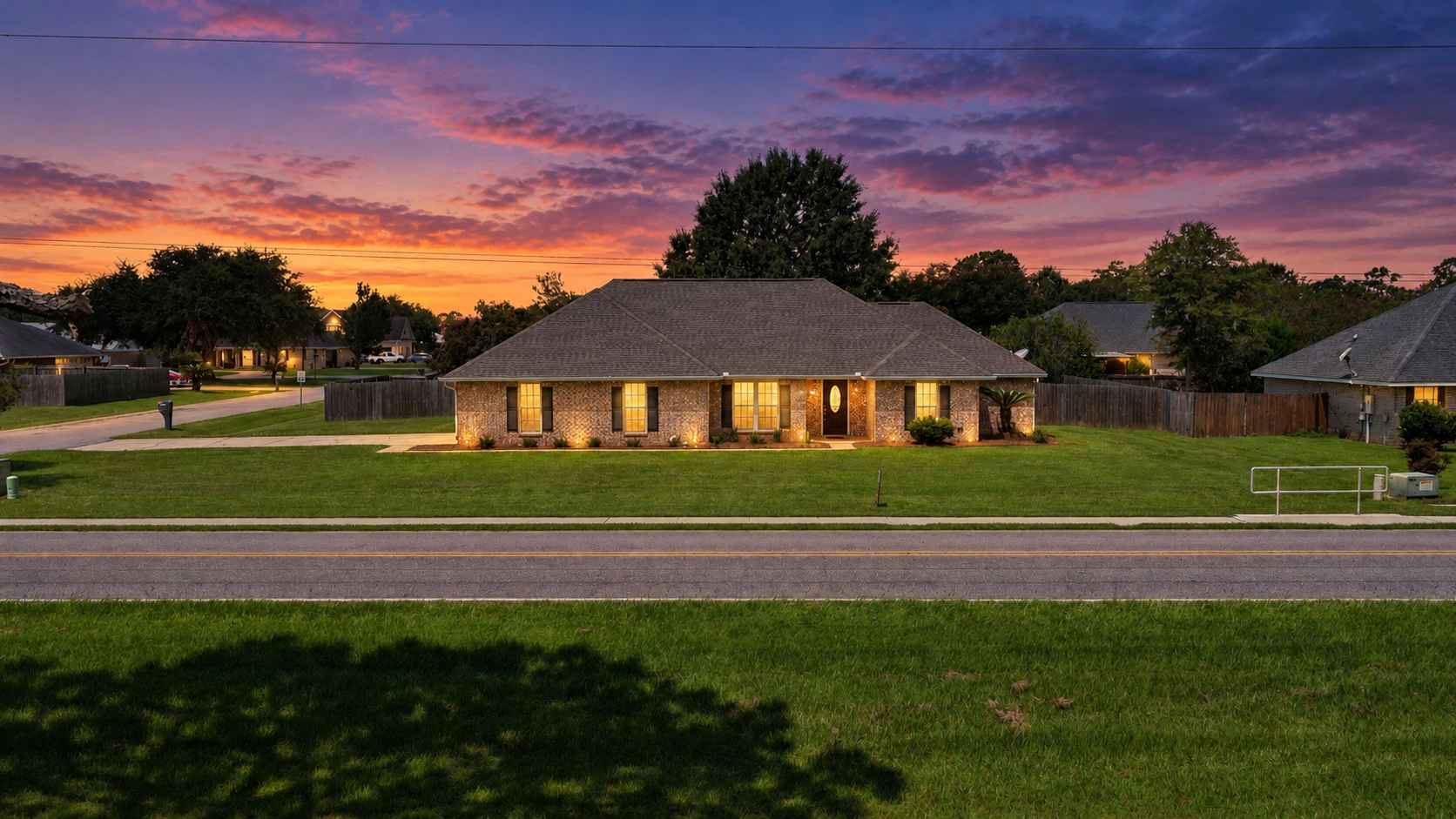 Virtually enhanced twilight exterior