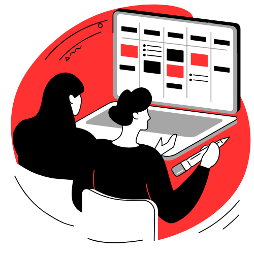 Creative design illustrating organization web solution