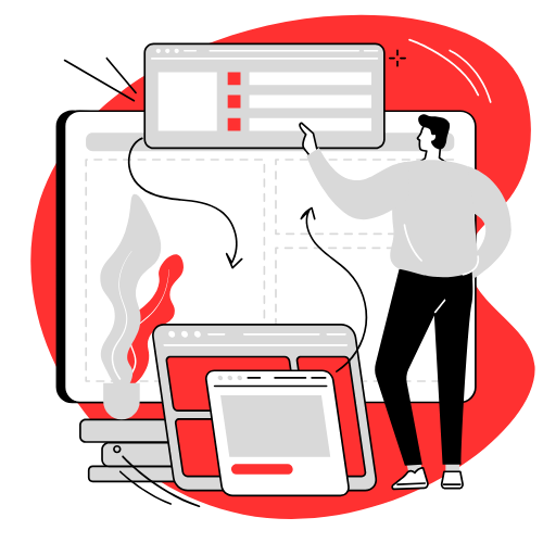 Creative design illustrating someone scheduling a meeting to learn more