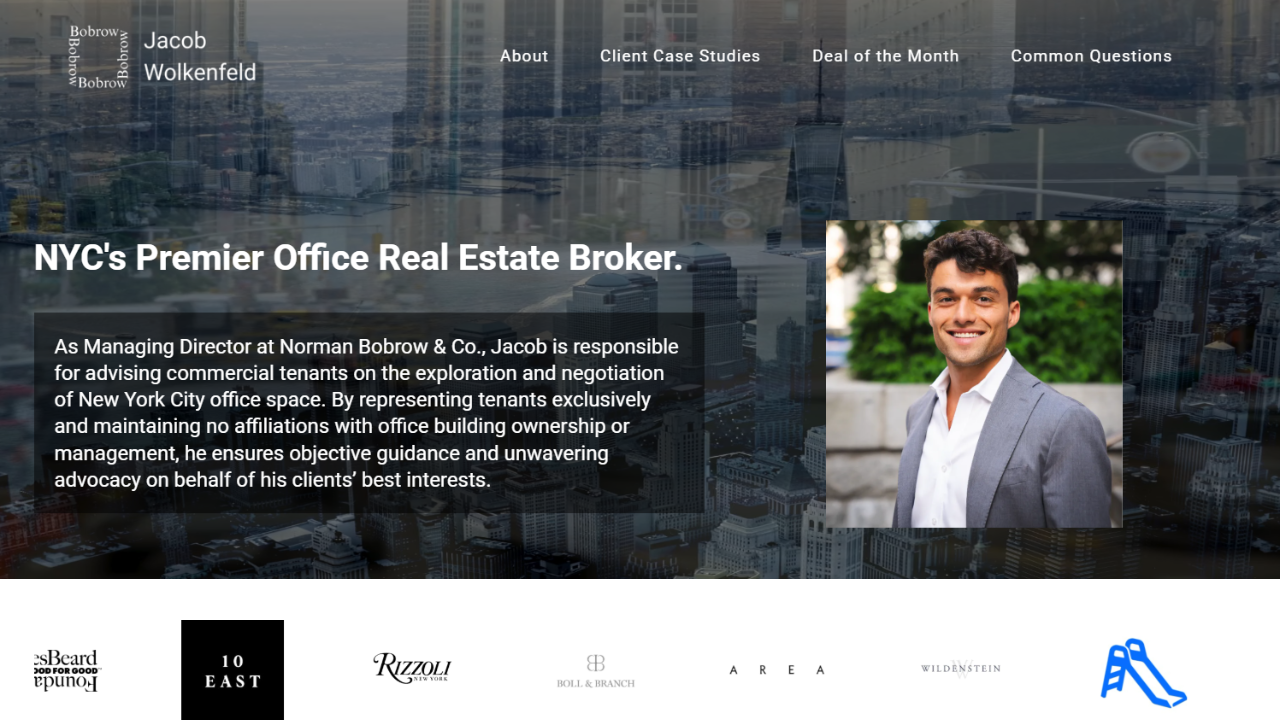 Preview of a visually engaging home page created in the crm