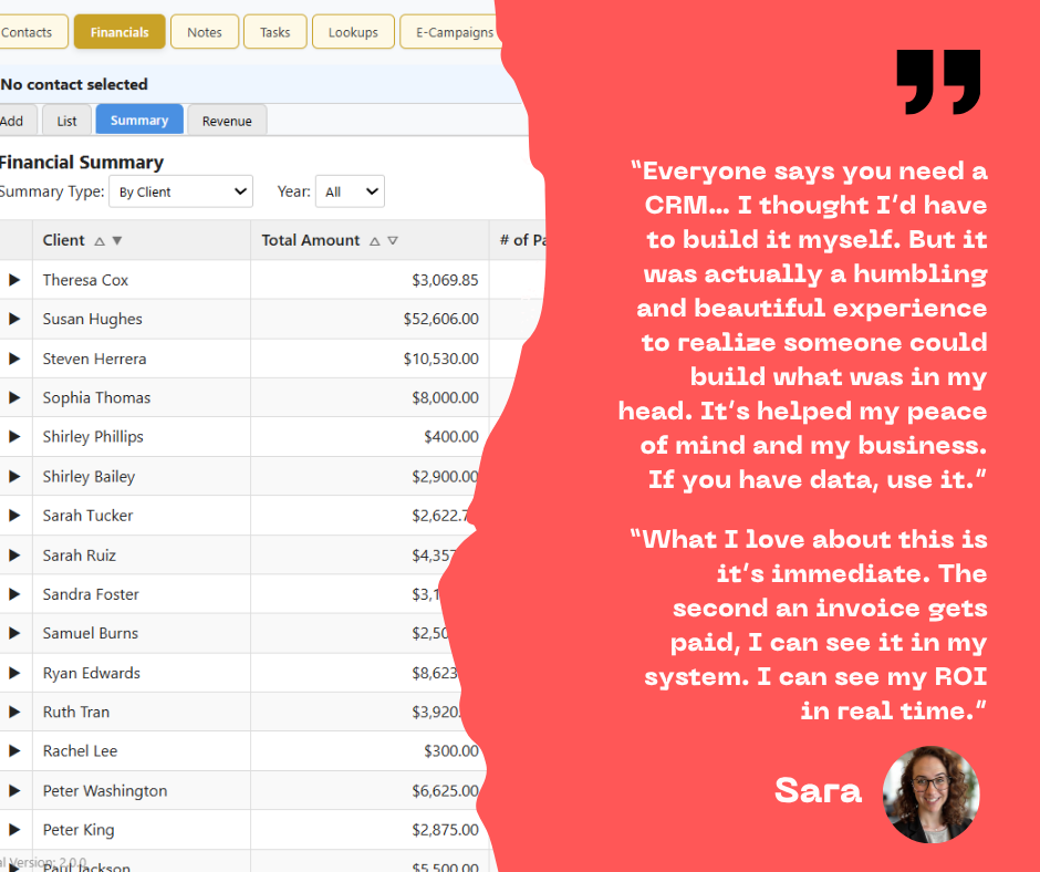 Image of quotes from Sara talking about how rewarding it is to use Red Umbrella