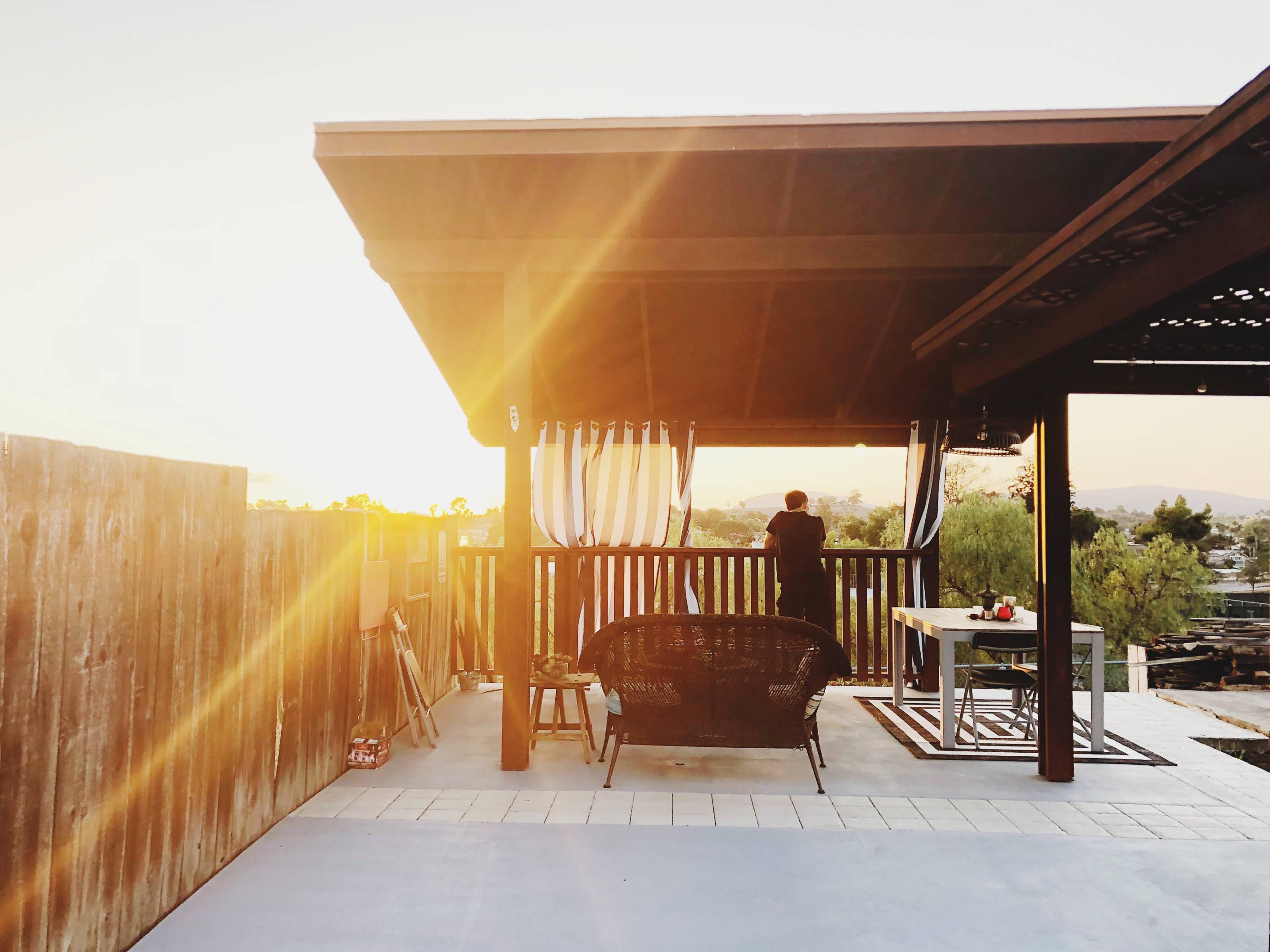 Covered patio providing shade and outdoor living comfort for an Arizona home in Queen Creek Covered patio providing shade and outdoor living comfort for an Arizona home in Queen Creek