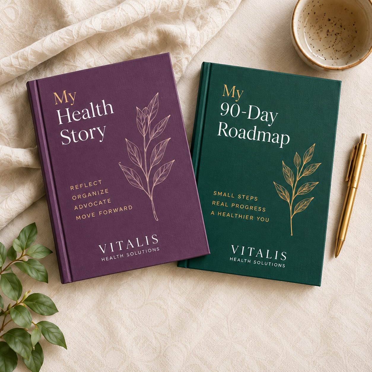 My Health Story and My 90-Day Roadmap — Vitalis program workbooks