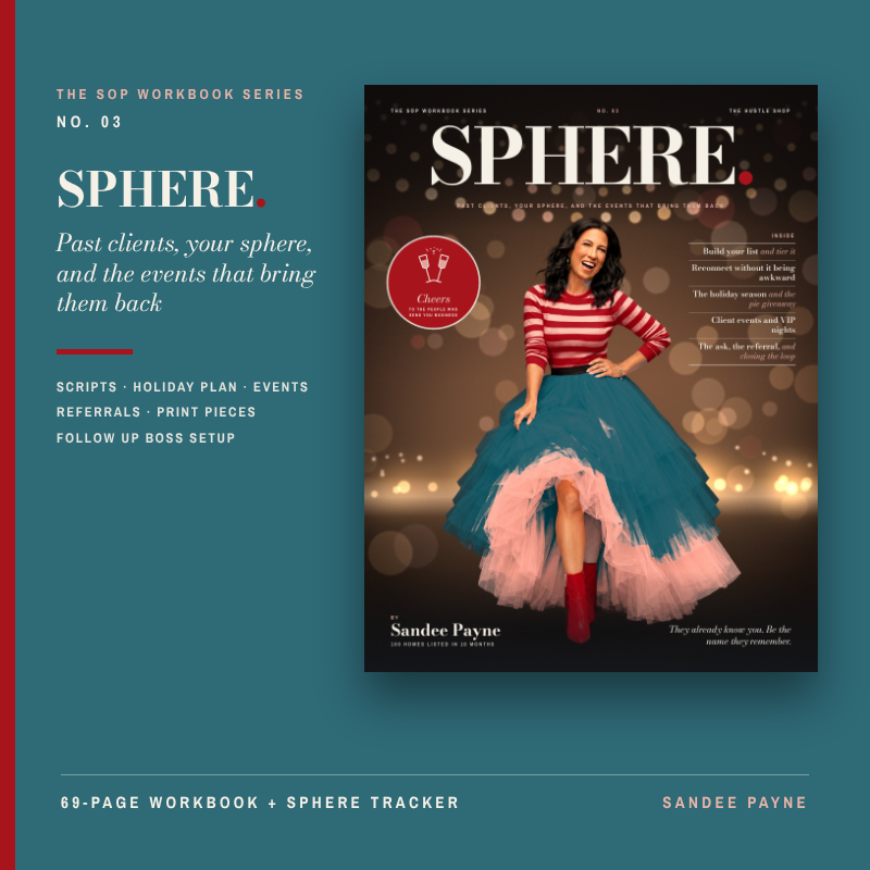 SPHERE. Past clients, your sphere, and the events that bring them back