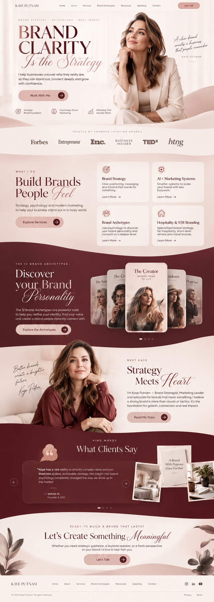 Brand in one page, Websites
