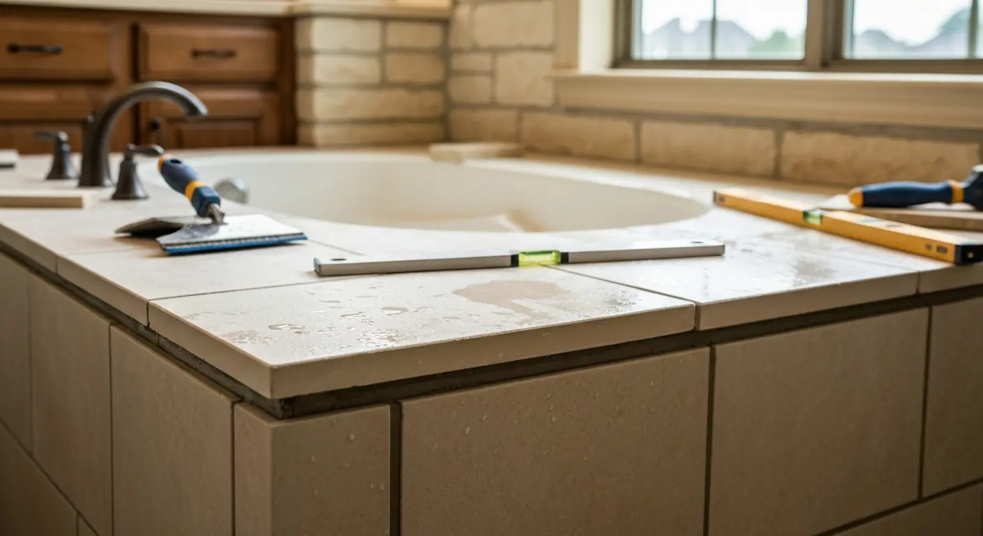 Bathtub tile surround installation