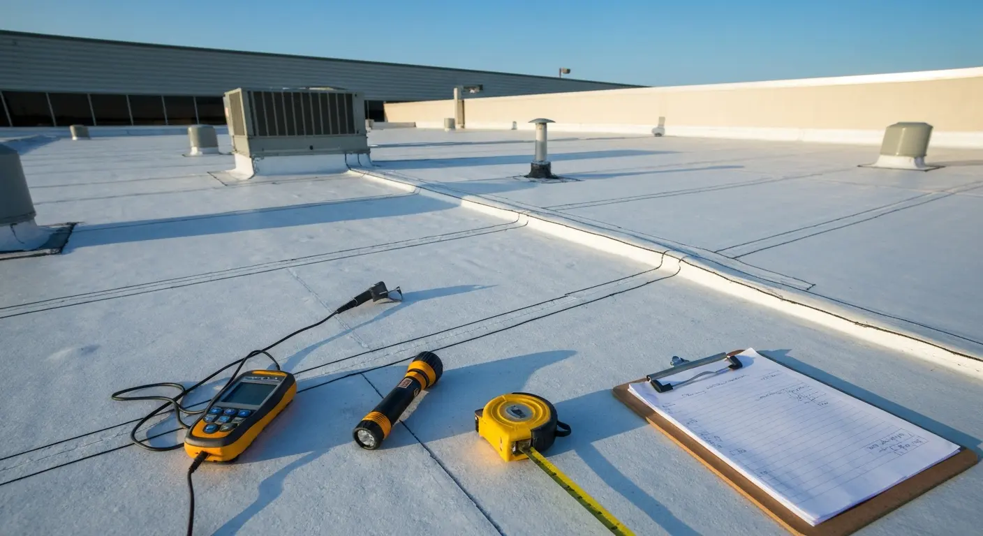 Commercial flat roof inspection