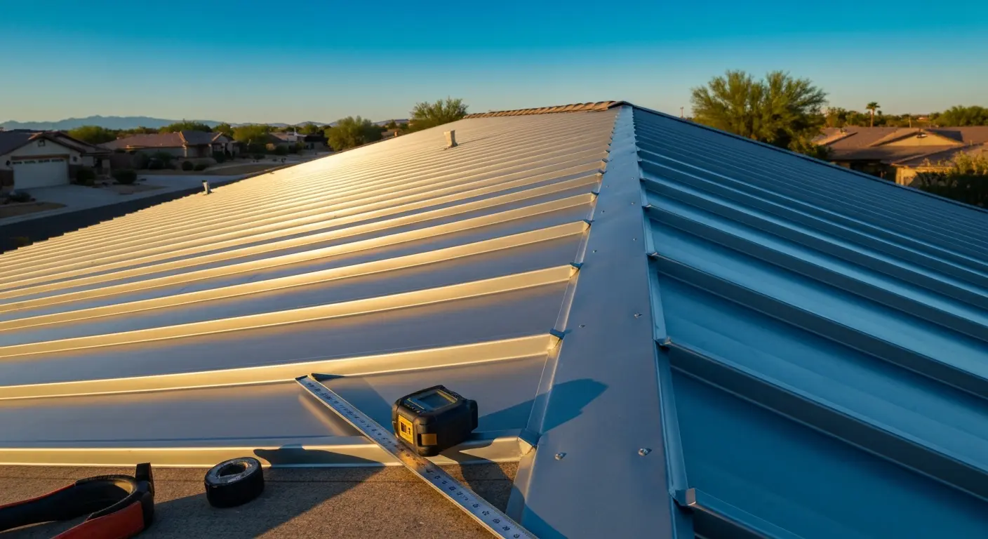 Metal roof on Memorial home