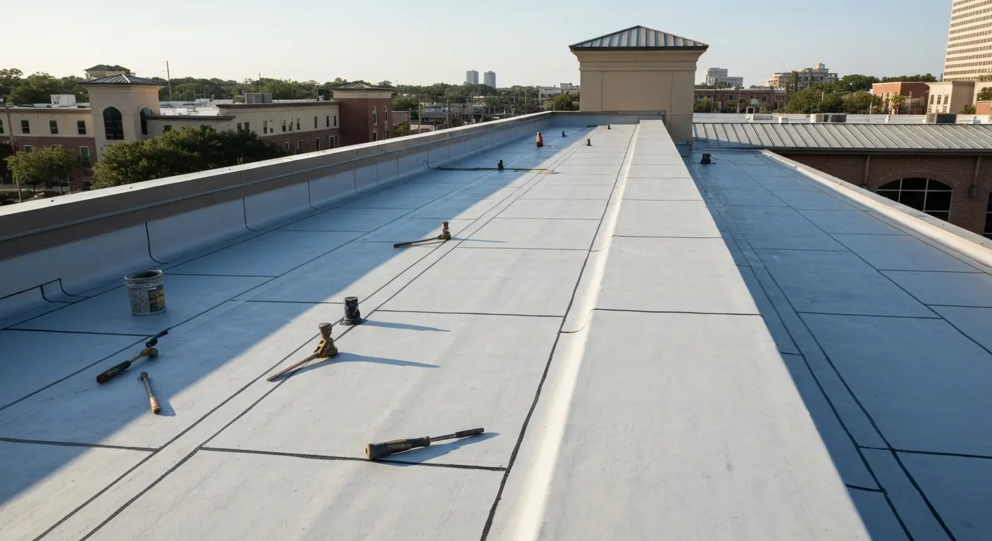 Commercial flat roof system