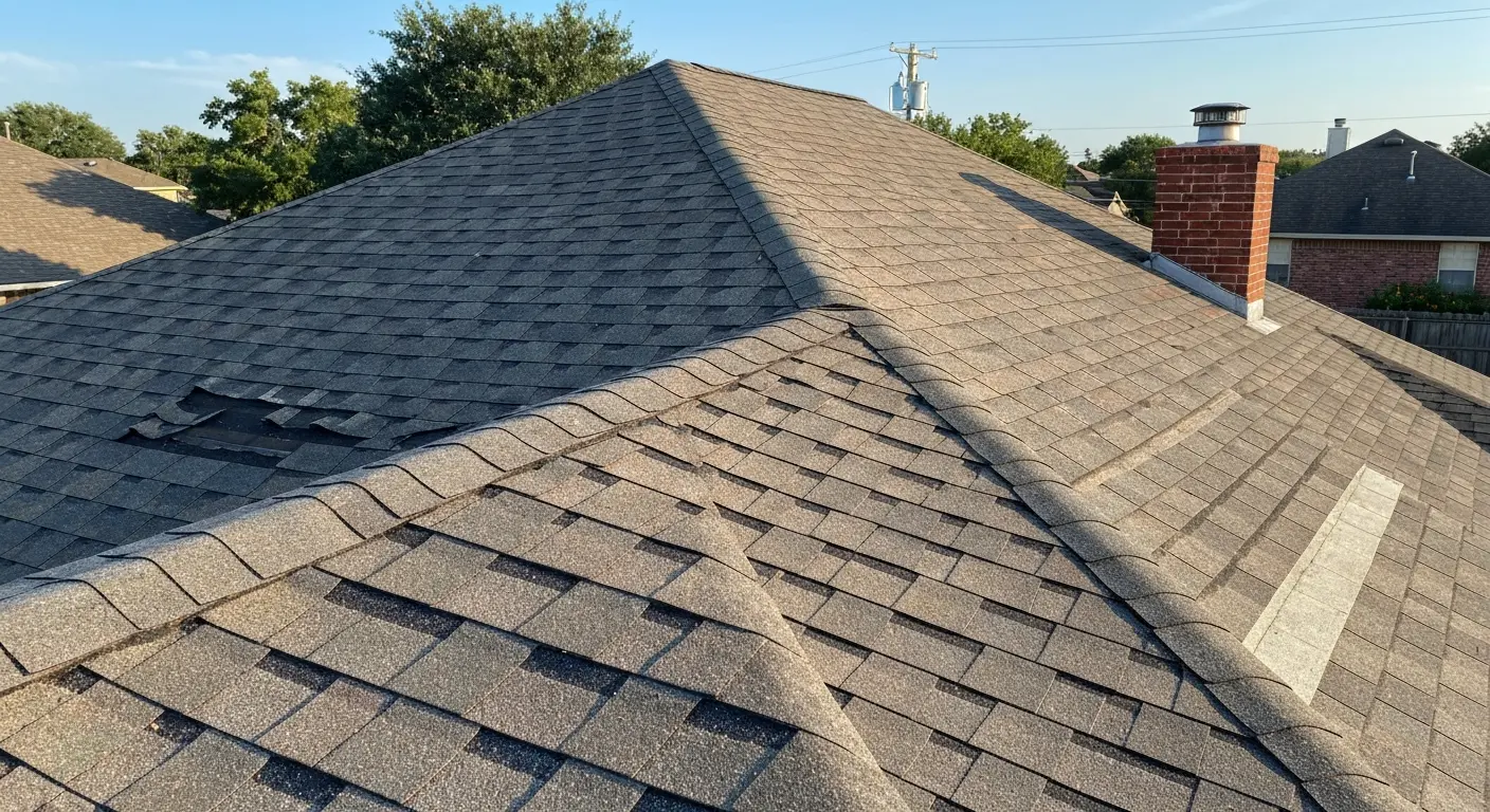 Heat damage on roof shingles