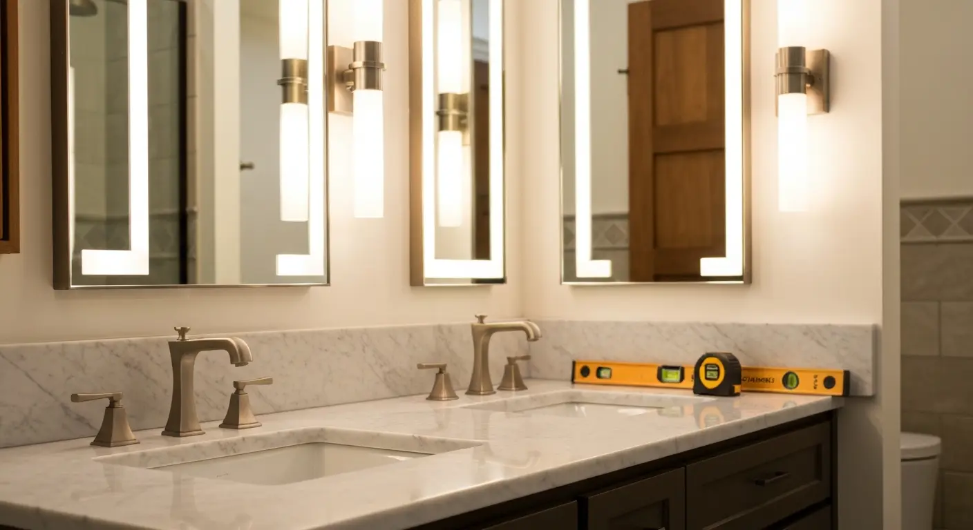 Bathroom vanity lighting installation