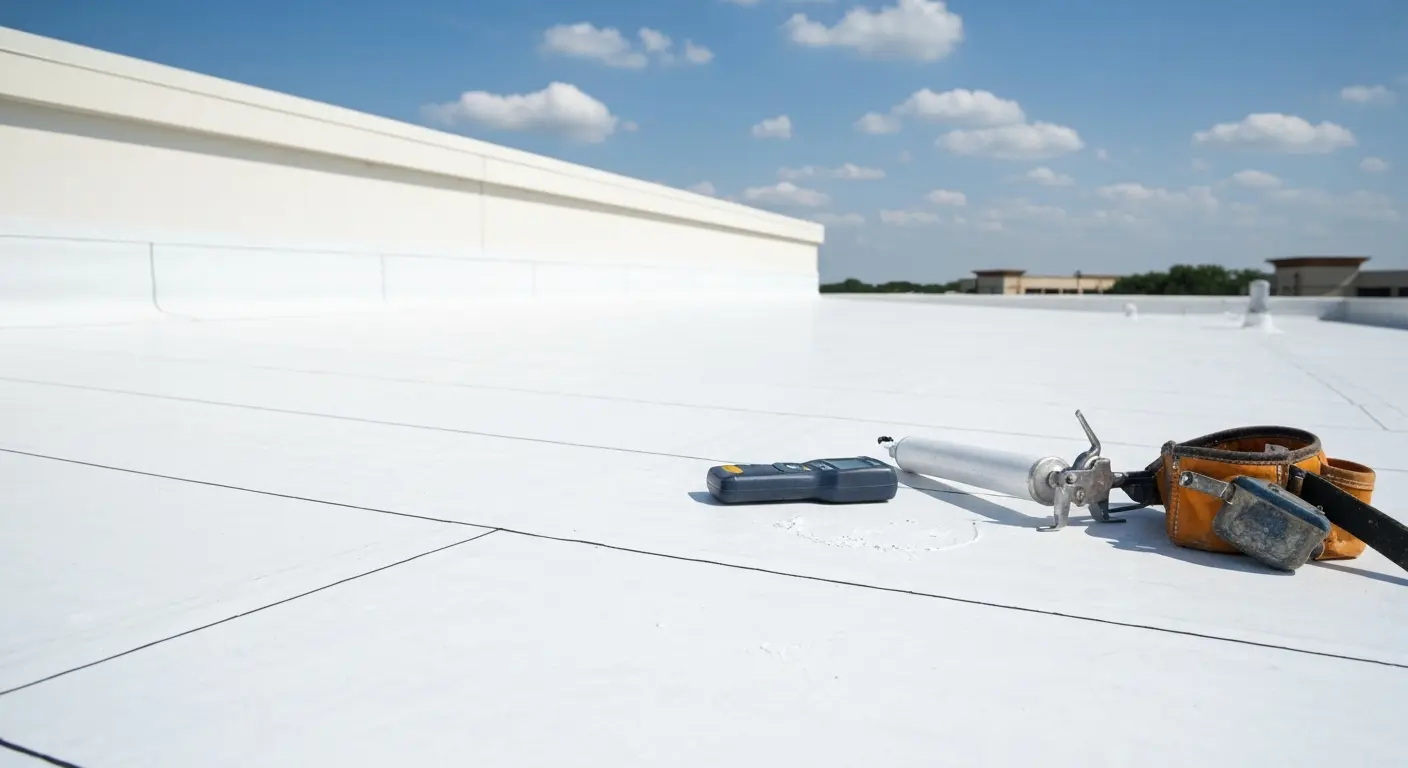 Commercial flat roof inspection