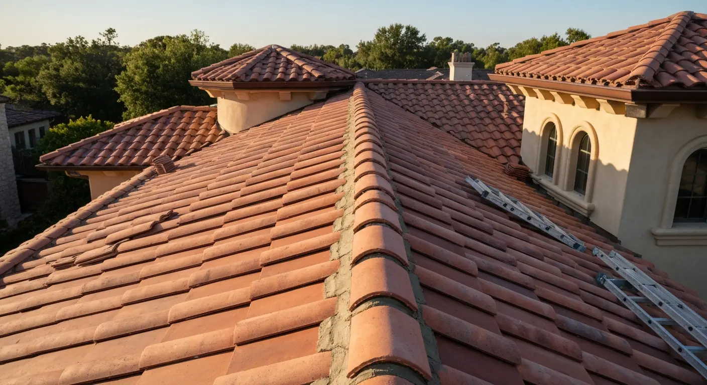Premium tile roofing on estate home