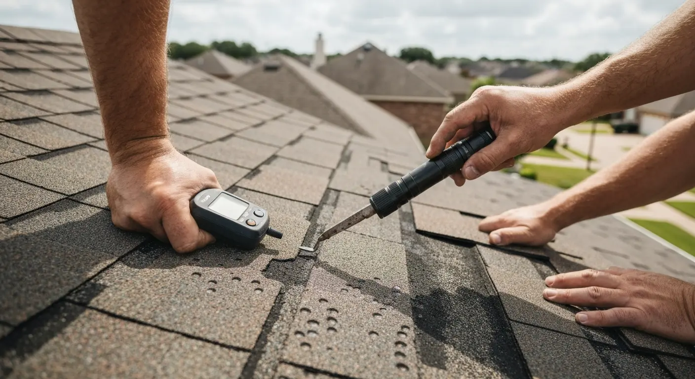 Storm damage roof repair near Katy
