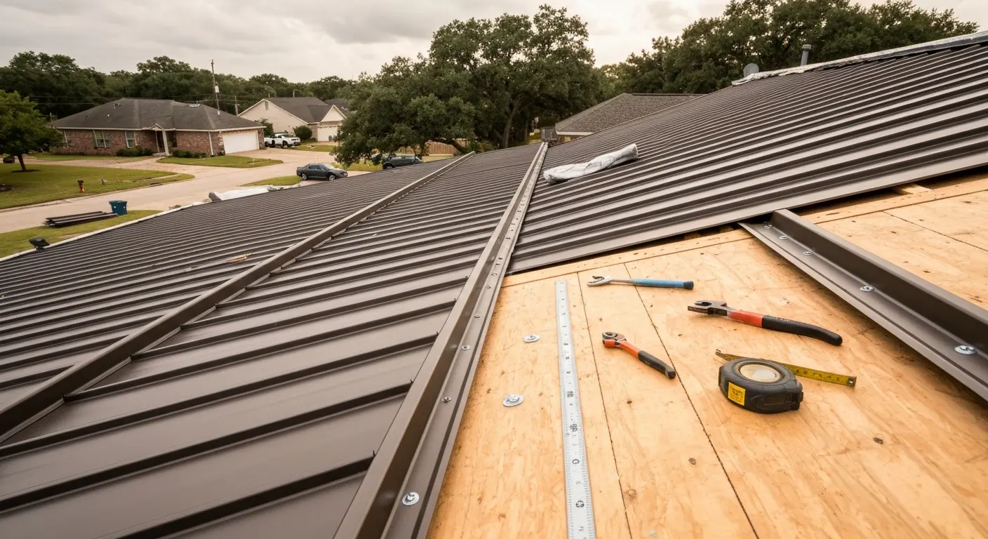 Metal roofing installation