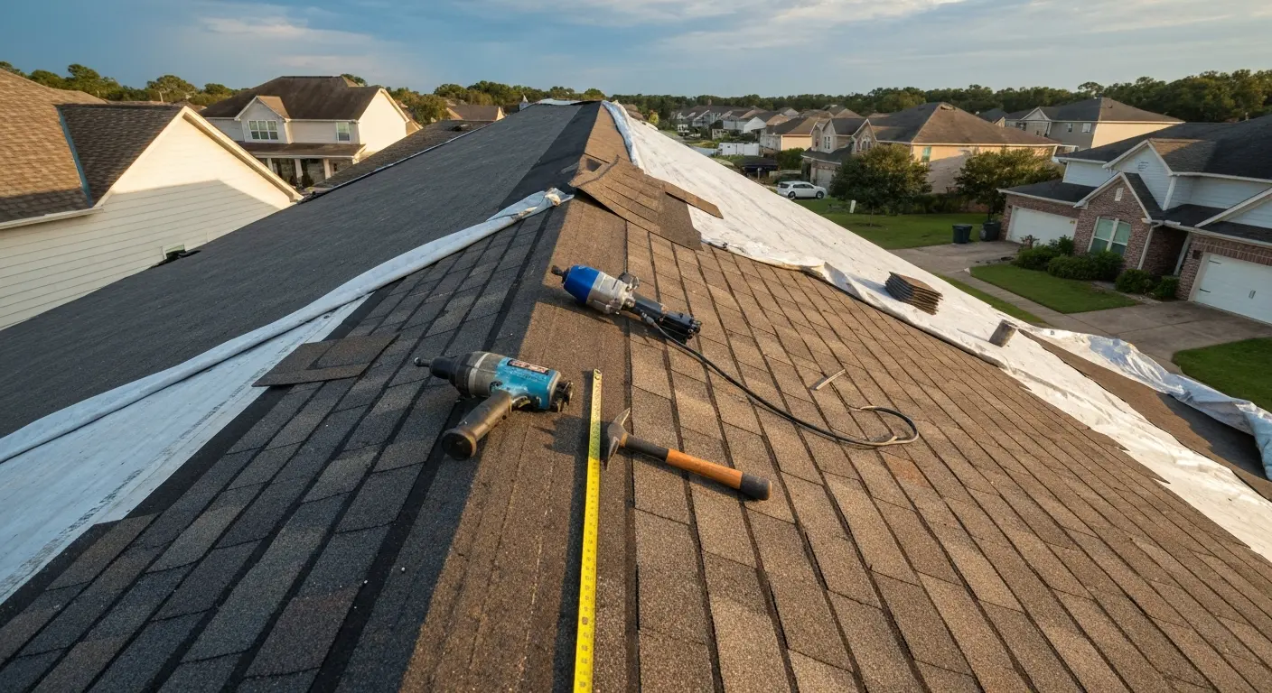 Storm damage roof repair