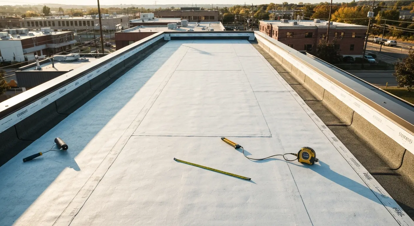 Commercial flat roof installation