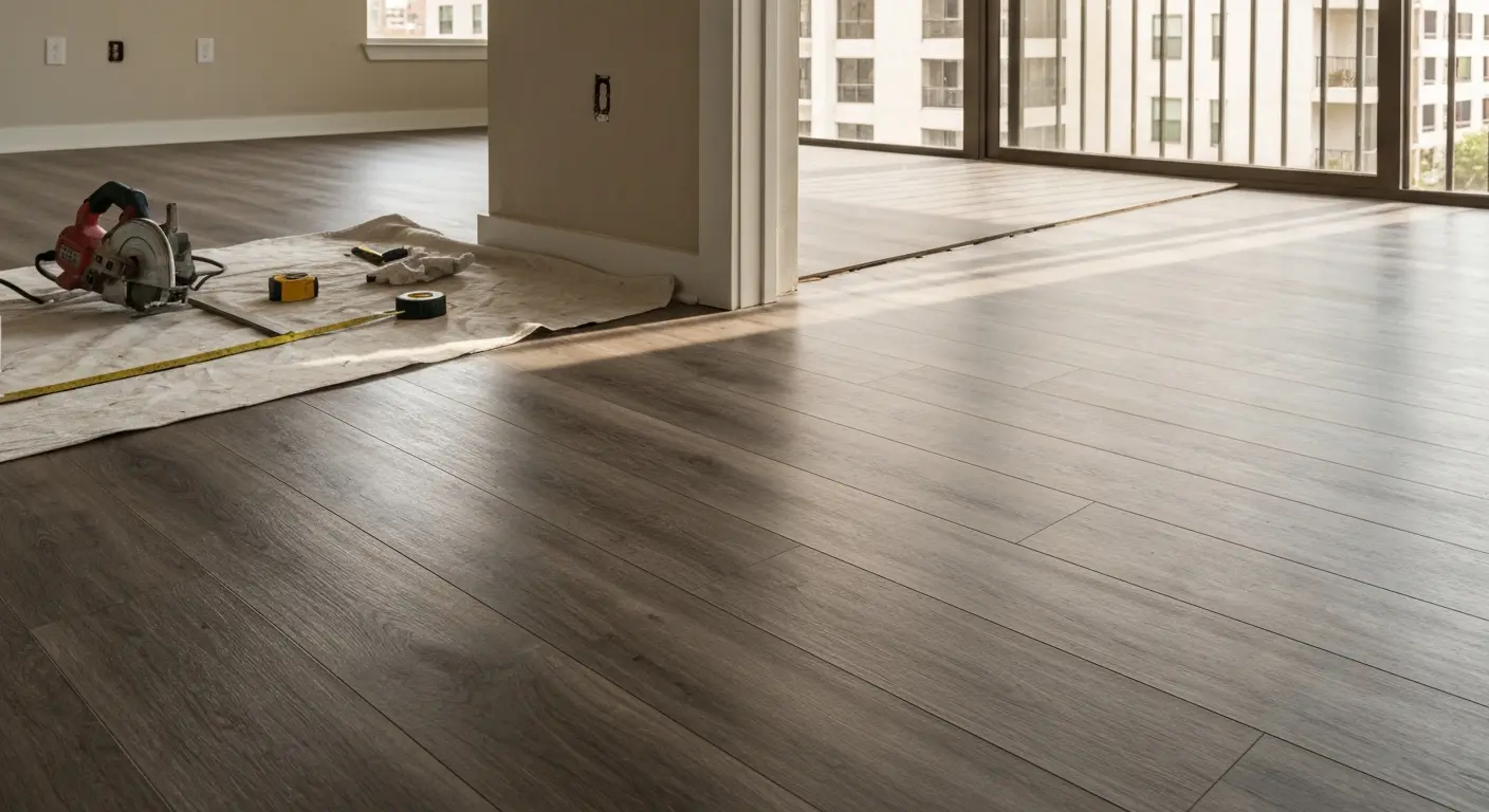 Flooring installation in renovated unit