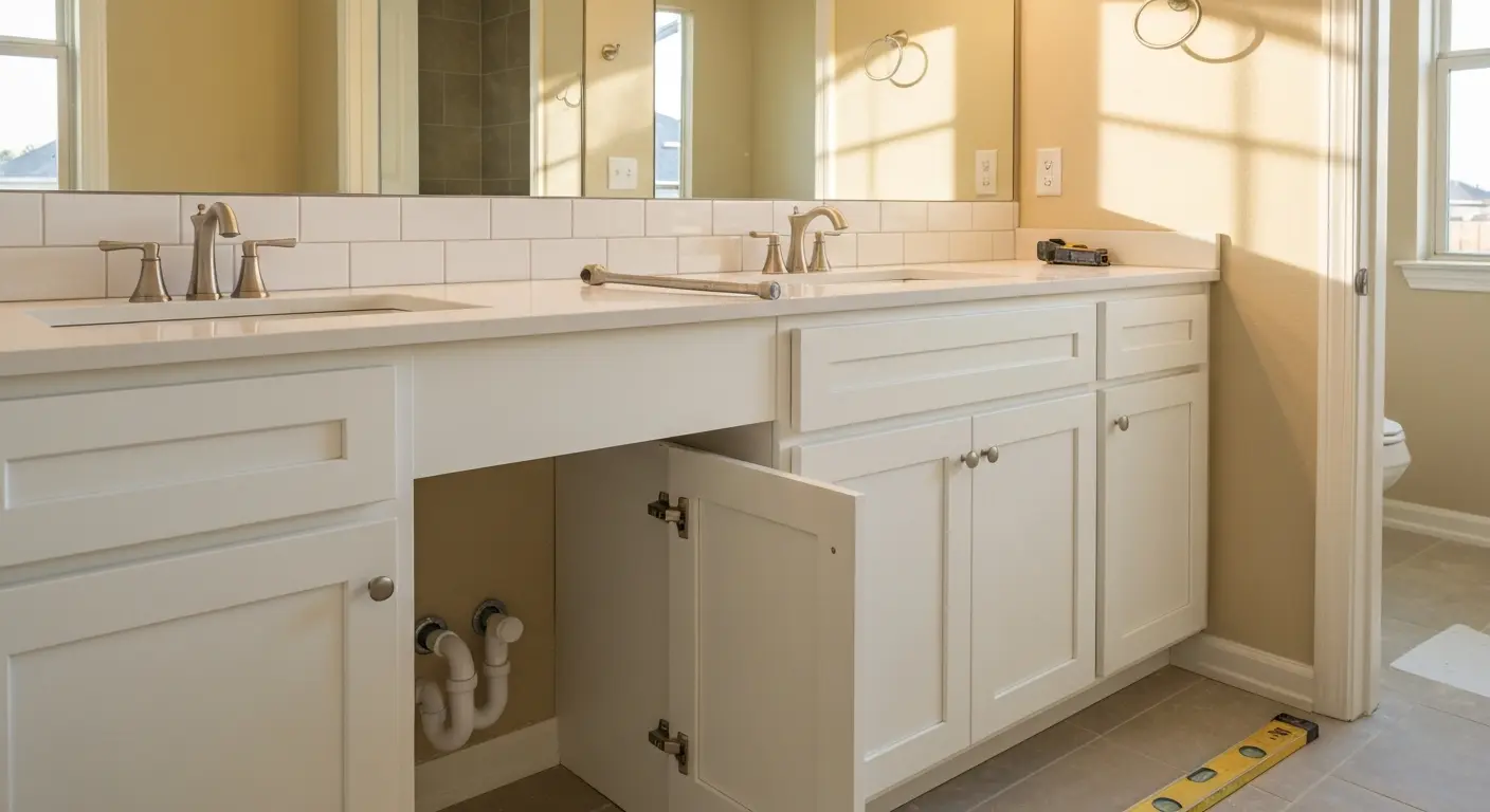 Bathroom vanity installation project