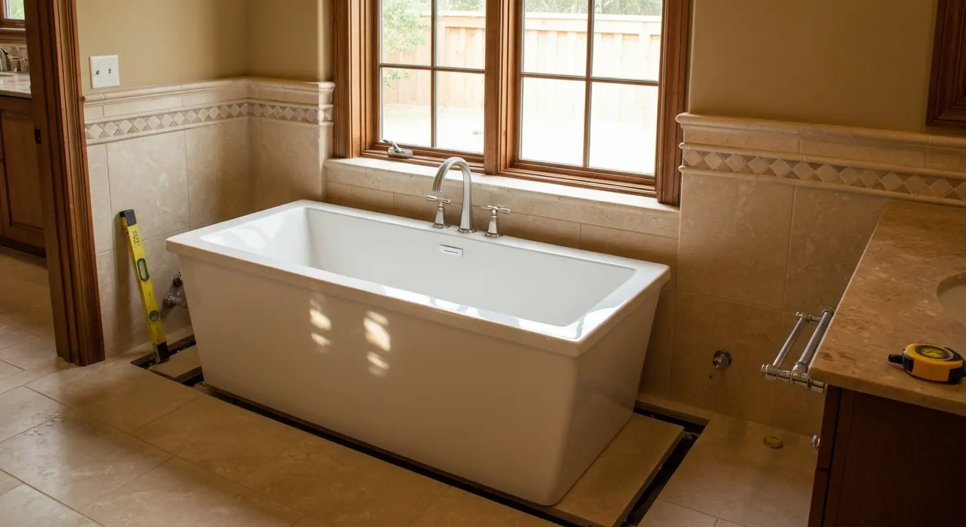 Luxury soaking tub installation