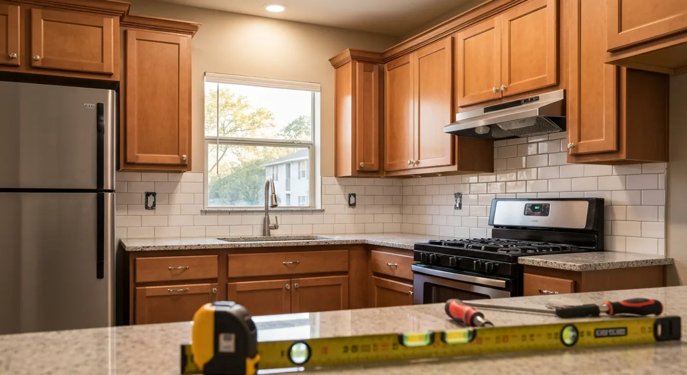 Kitchen renovation in apartment complex