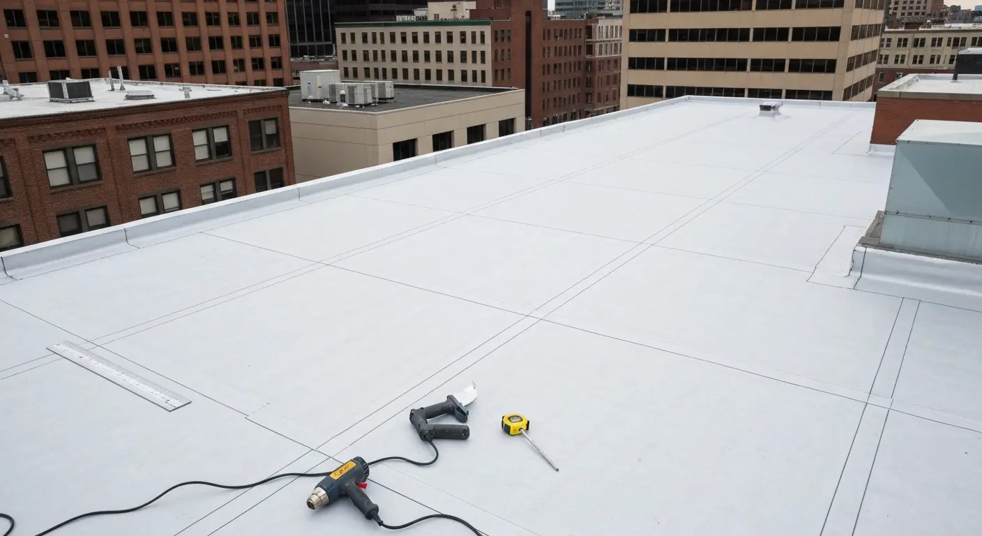 Commercial flat roof installation