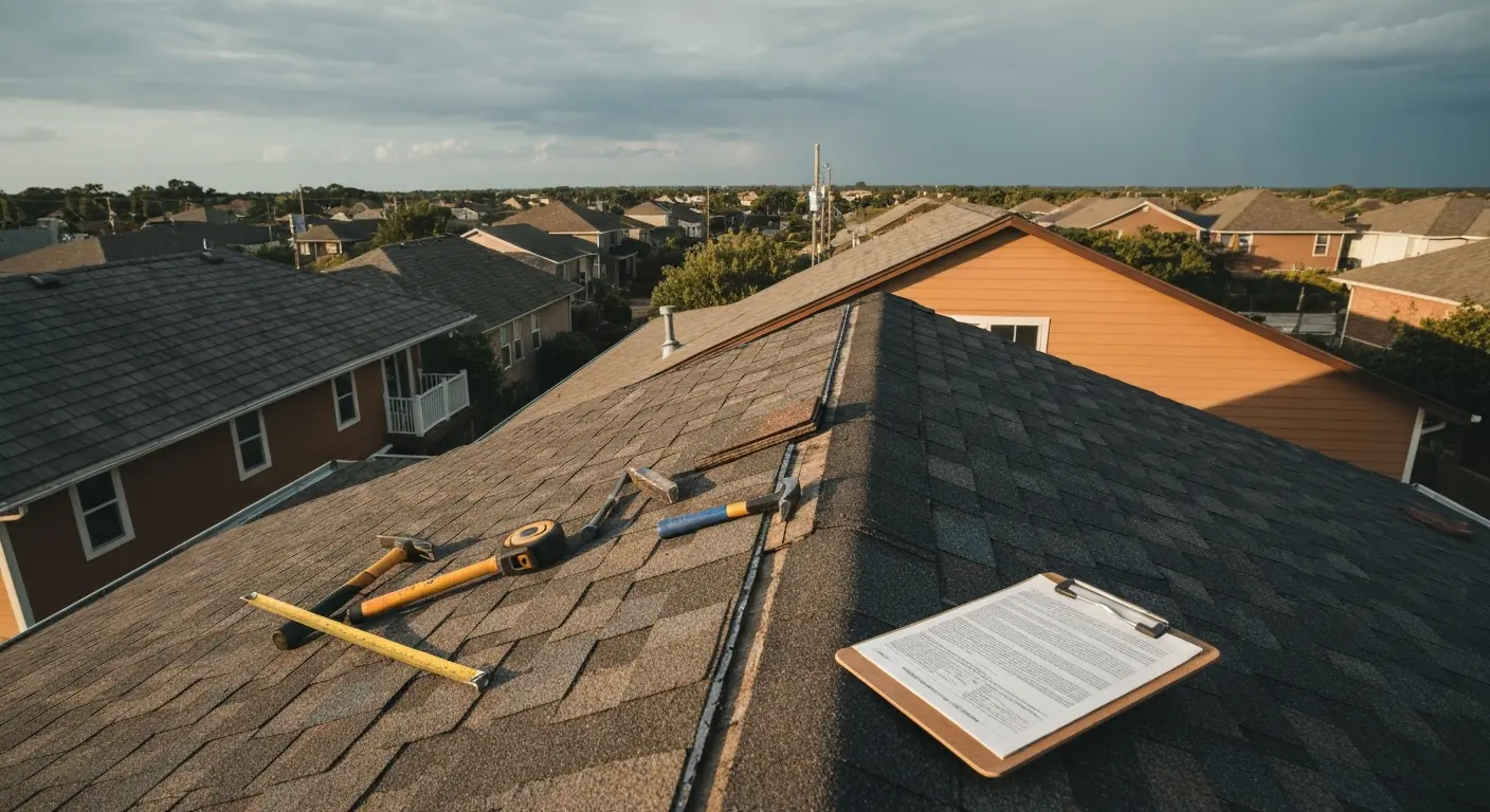 Storm damage roof repair near NASA