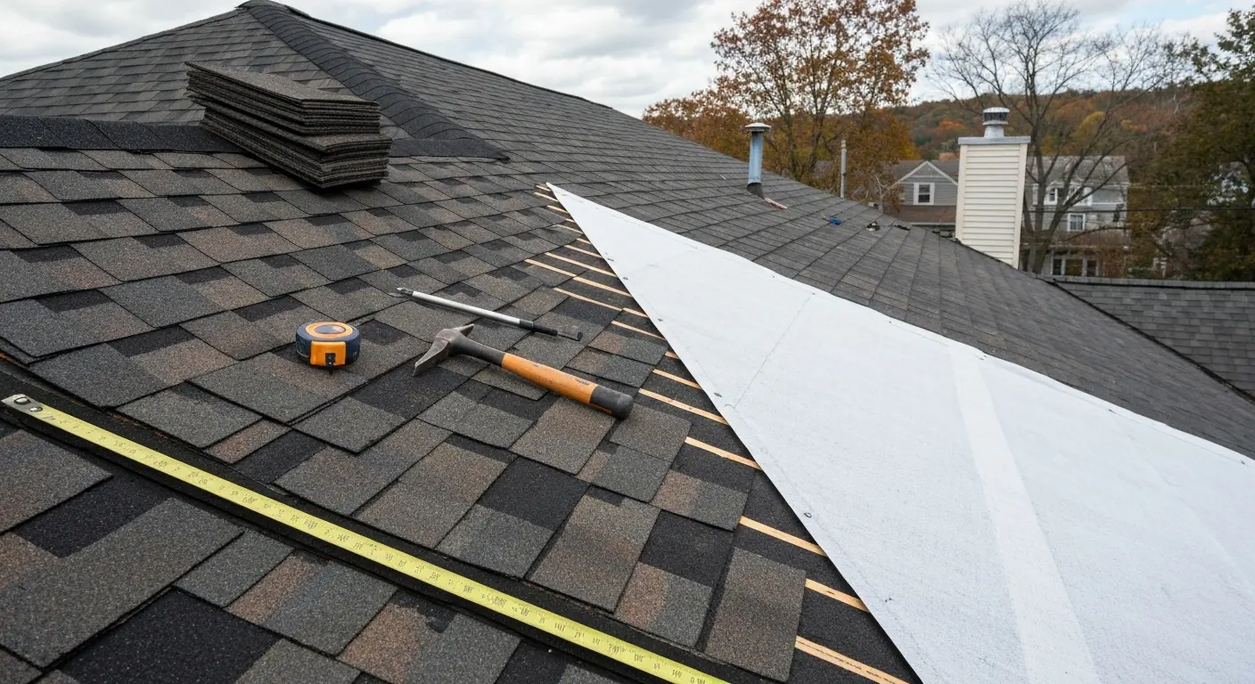 Roof repair and maintenance work on existing structure