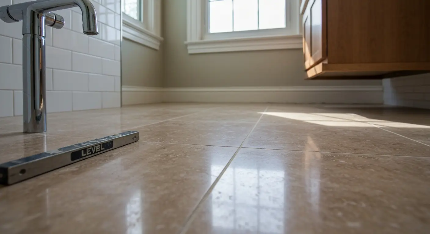 Natural stone bathroom flooring