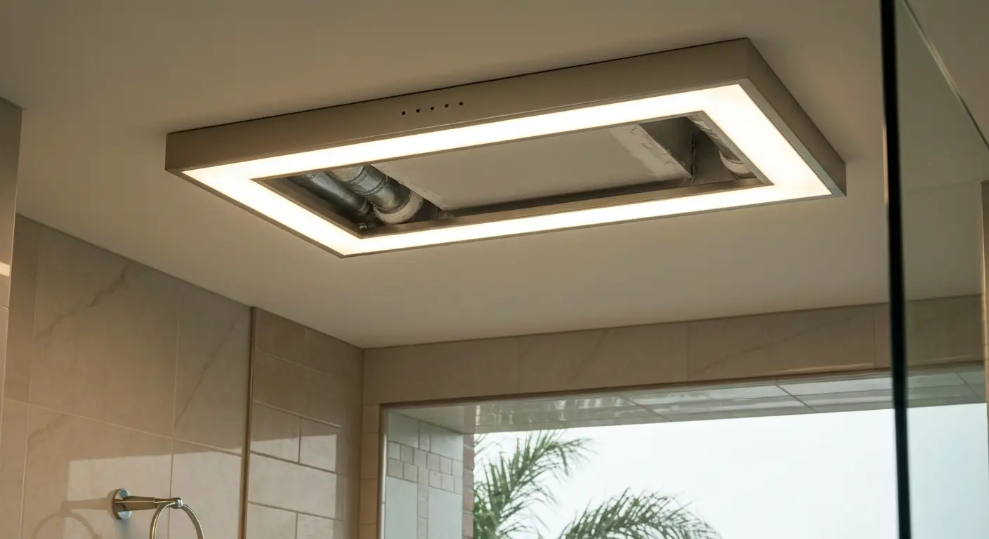 Exhaust fan with lighting installation