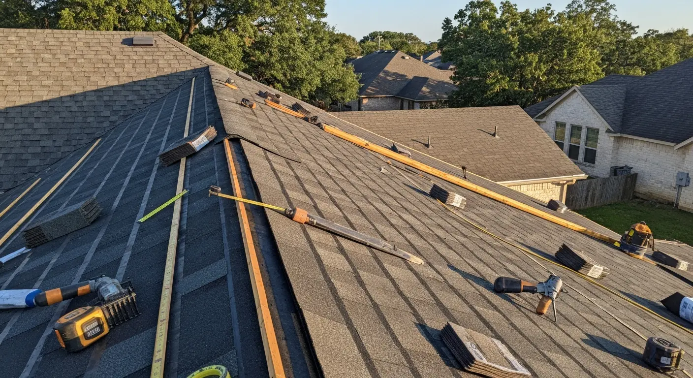 Roof installation in progress