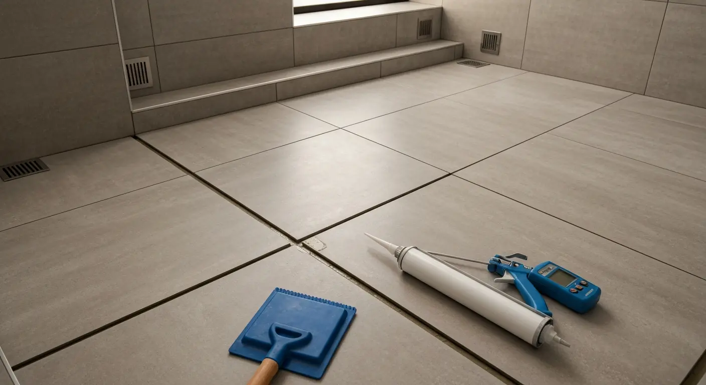 Tile installation with moisture-resistant grout sealing