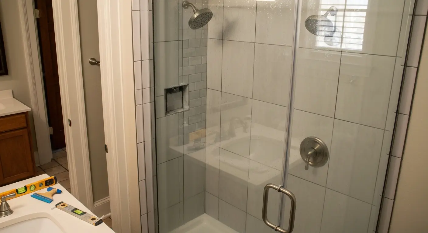 Secondary bathroom shower installation