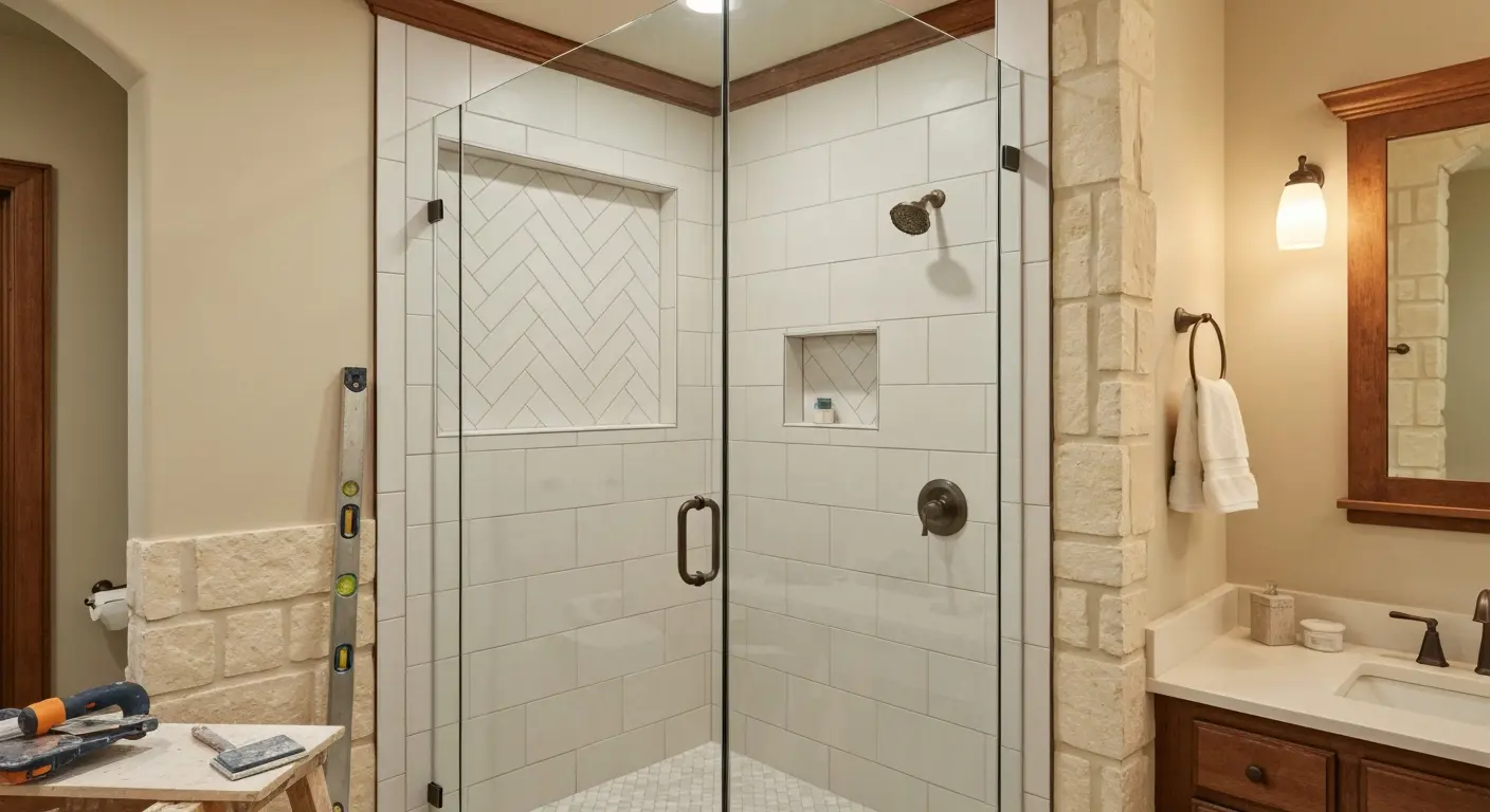 Custom tile shower installation