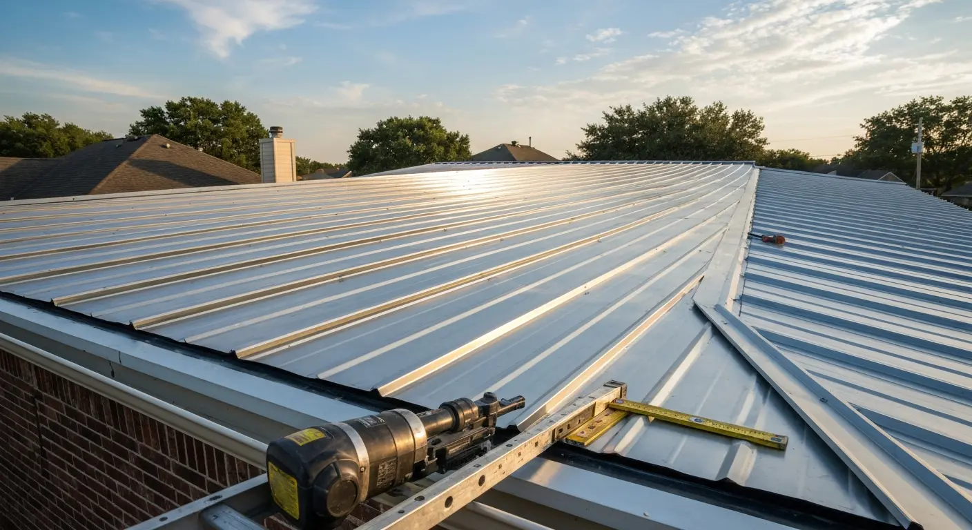 Metal panel roofing installation