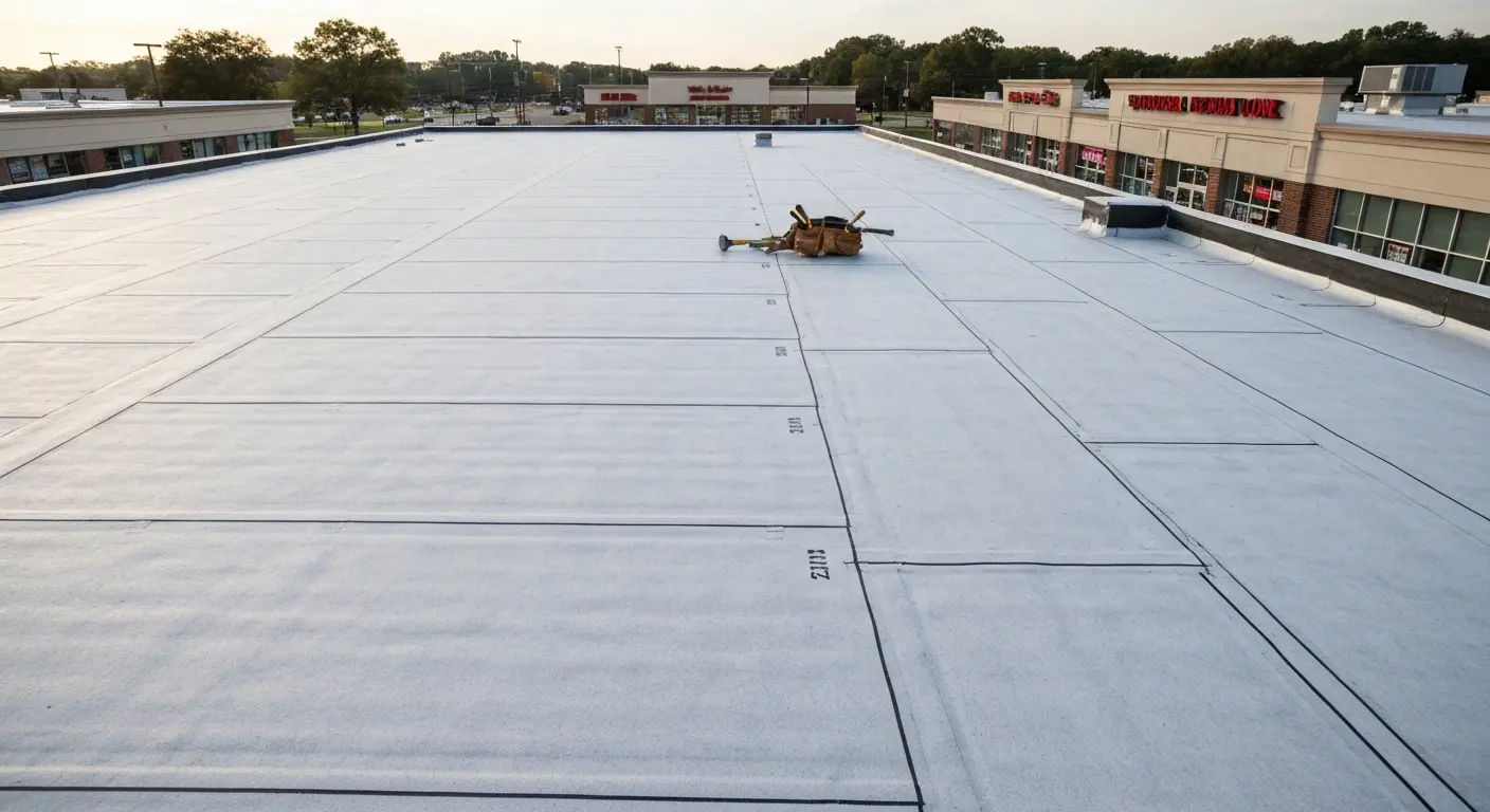 Commercial flat roof installation