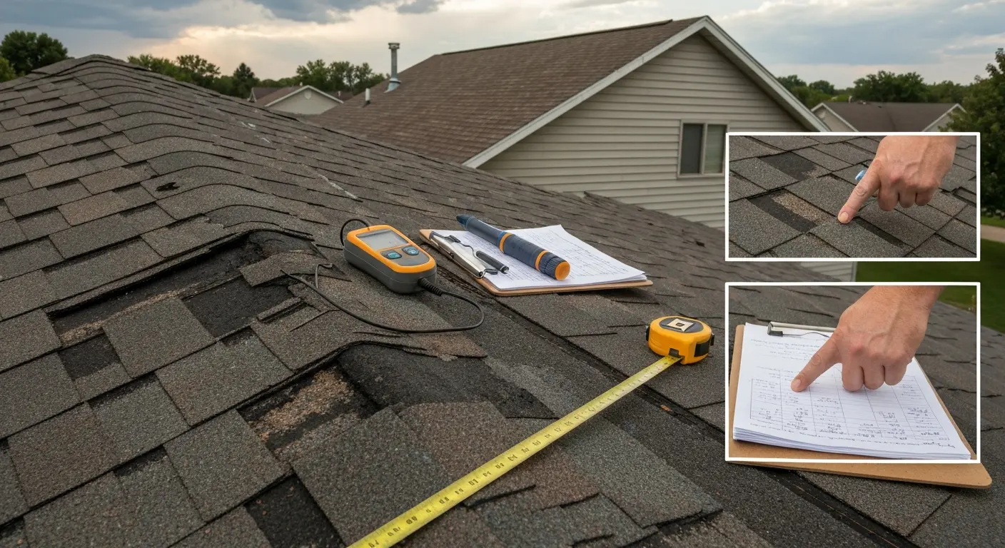 Storm damage roof inspection