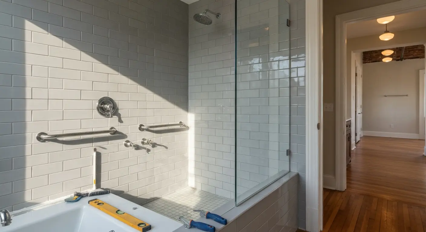 Walk-in shower remodel in Midtown townhouse