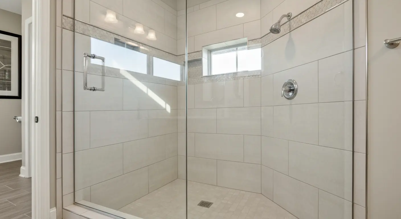 Walk-in curbless shower design