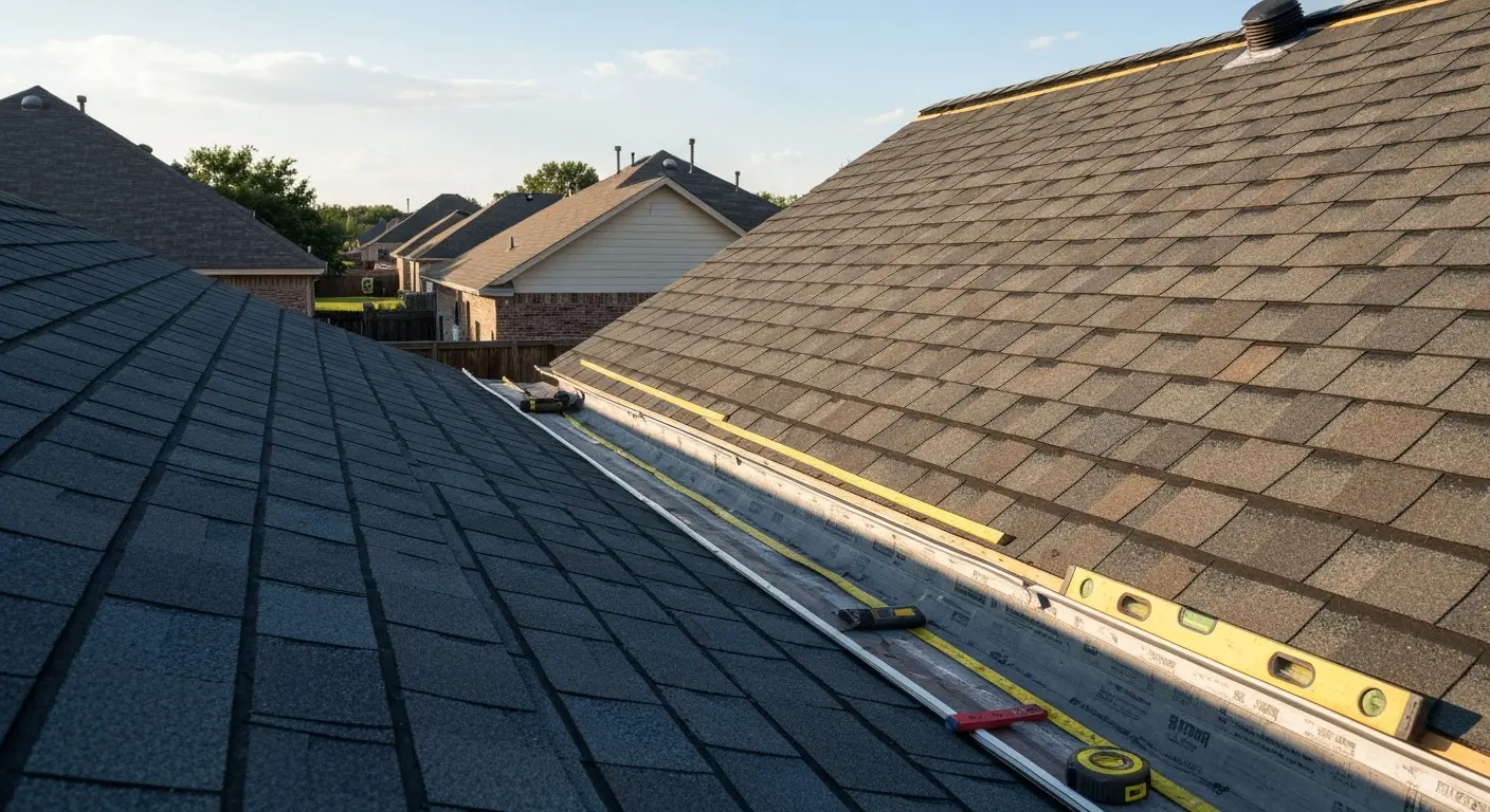 Roof installation in Katy neighborhood