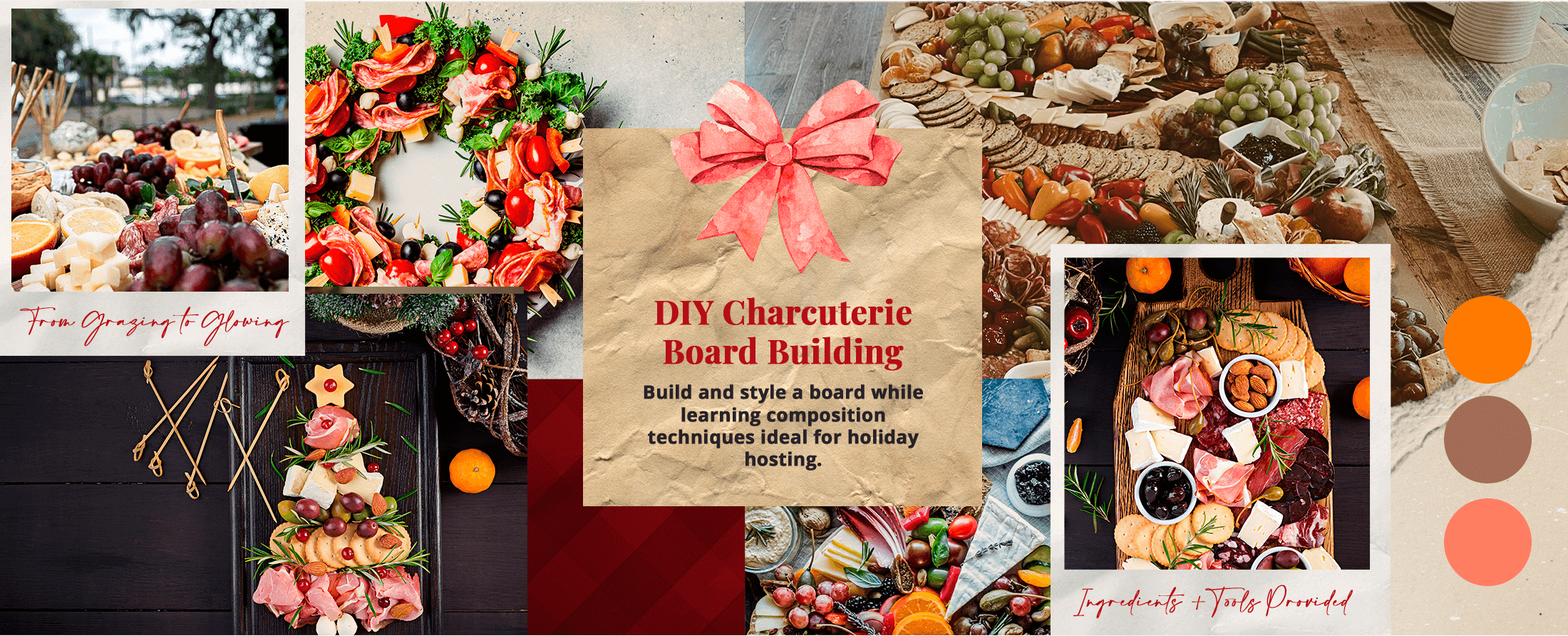Charcuterie board workshop in Providence RI holiday market